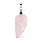 Pendentif Ailes d'Ange en Quartz Rose - Protection & Douceur du Cœur - Univers TIbet