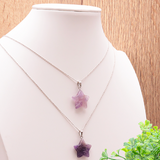 Pendentif Astrée – Améthyste A, Étoile 20 mm - univers tibet