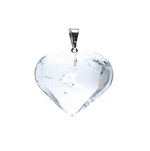 Pendentif Cœur en Cristal de Roche - Univers TIbet
