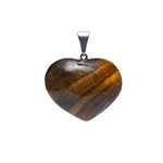 Pendentif Cœur en Œil de Tigre - Univers TIbet