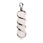 Pendentif Pointe en Cristal de Roche & Spirale - Univers TIbet