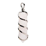 Pendentif Pointe en Cristal de Roche & Spirale - Univers TIbet