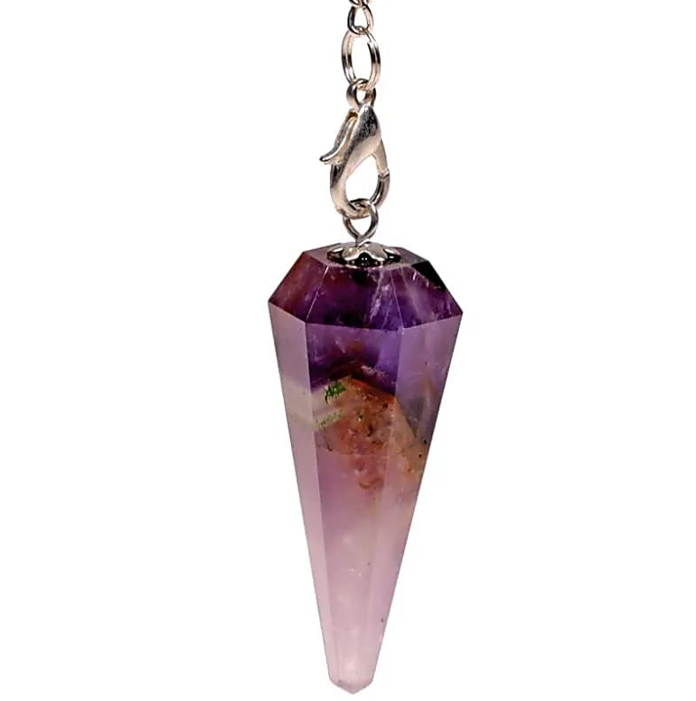 Pendule Améthyste Châinette 7 Chakras - Univers tibet