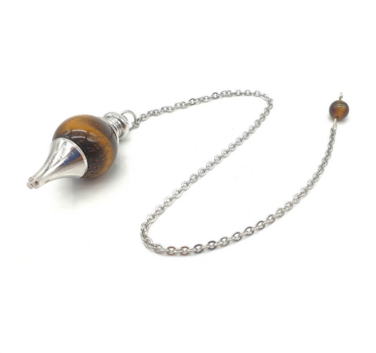 Pendule sphère en œil de tigre – Confiance et protection symbolique - univers tibet