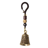Tibetan Amulet Keychain, Heart Sutra Engraved Bell - Universal Tibet