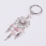 Porte-Clés Tibétain Attrape Rêves Quartz Rose - Univers Tibet