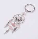 Porte-Clés Tibétain Attrape Rêves Quartz Rose - Univers Tibet