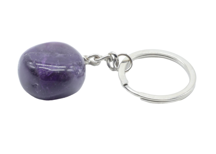Amethyst Rolled Keychain – Serenity and Protection - Tibetan Universe