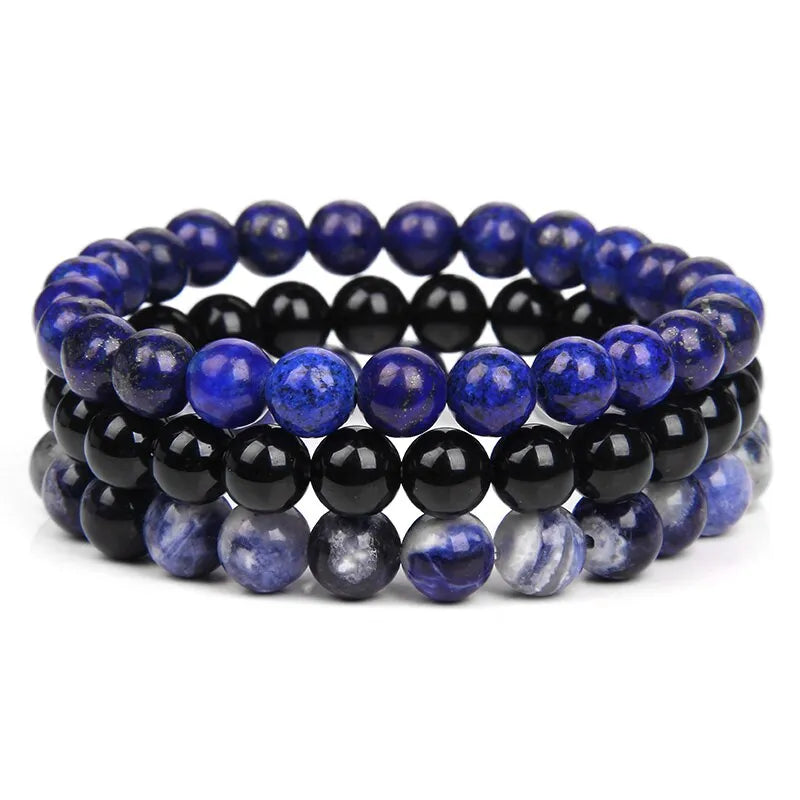 Tibetanische Armbänder - Trio - Lapis Lazuli - Onyx - Sodalit - Tibetwelt