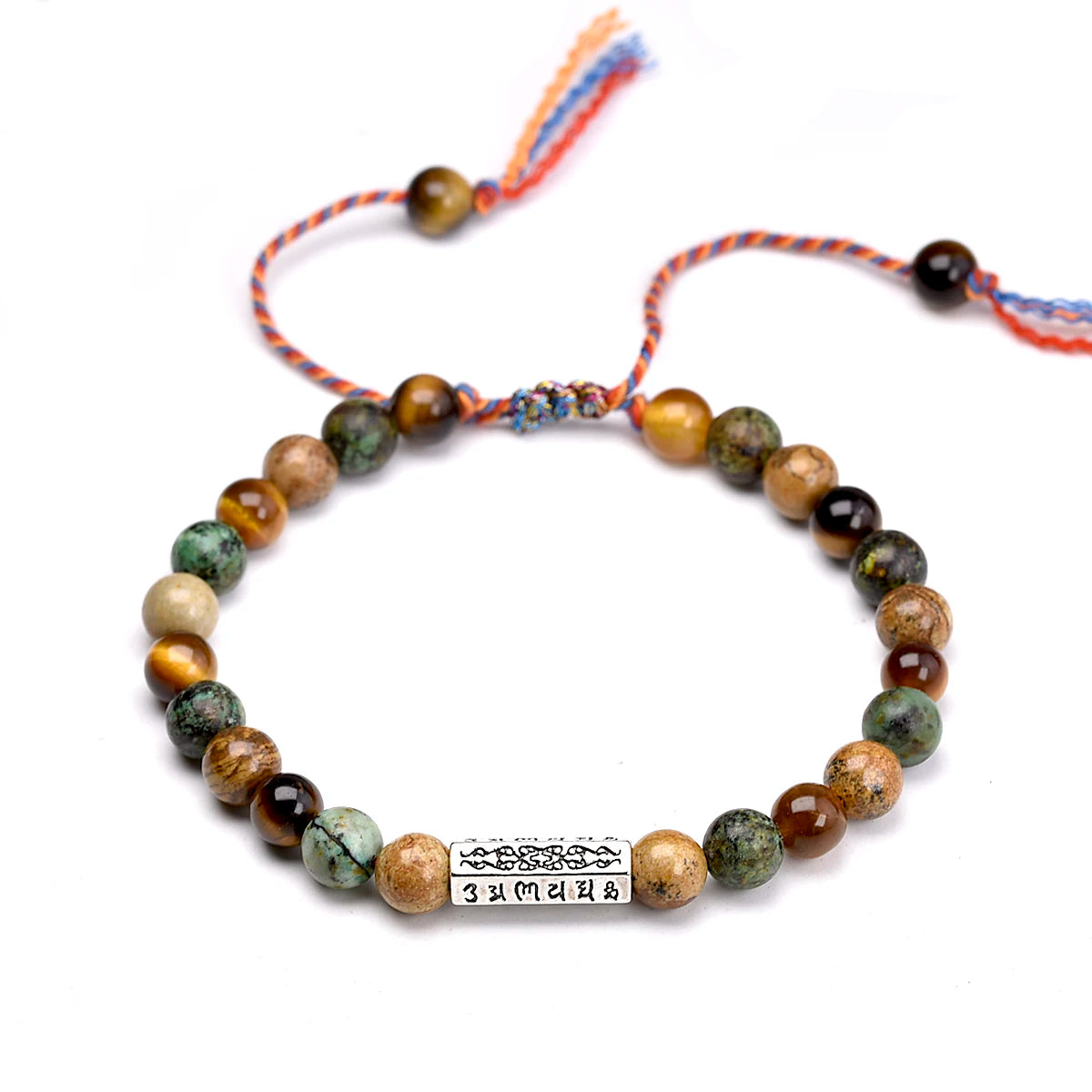 Tibetischer Mantra-Armreif - Tigerauge - Tibetwelt