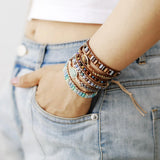 Bracelet Wrap - Oeil de tigre - Perles de Cristal