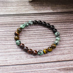 Mala Tibétain Oeil-de-Tigre et turquoise