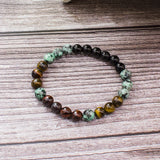 Mala Tibétain Oeil-de-Tigre et turquoise