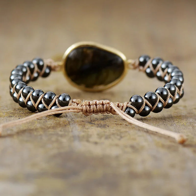 Hämatit- und Labradorit-Armband