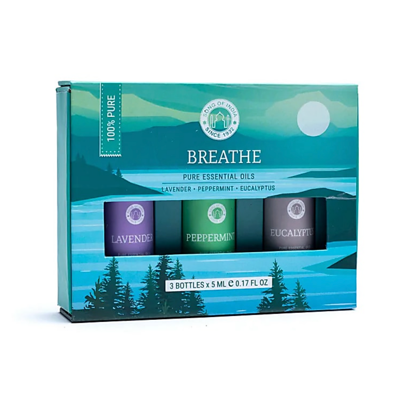 Set ätherischer Öle Breathe – Song of India (Lavendel, Pfefferminz, Eukalyptus) - Tibetwelt