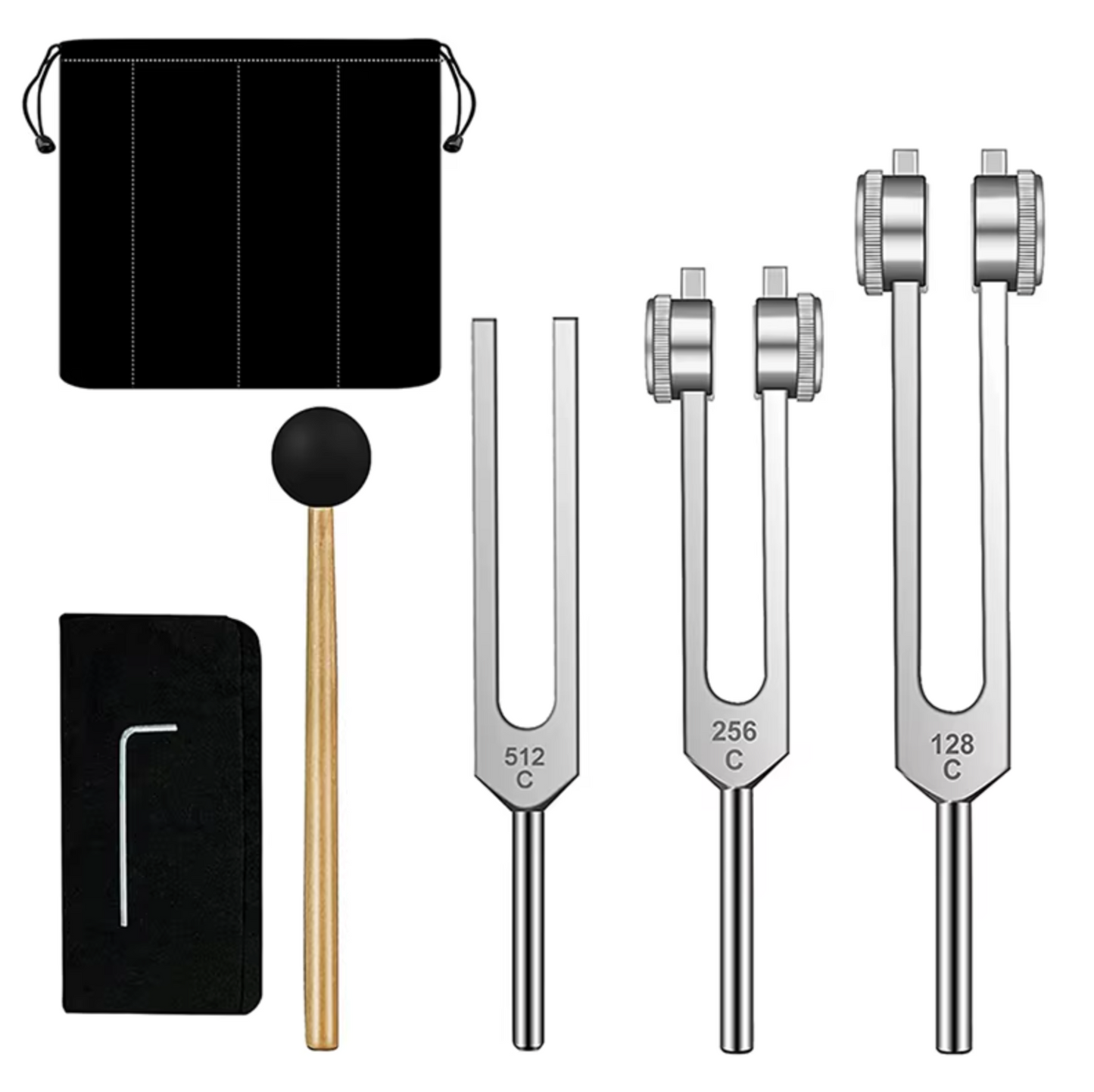 Set de 3 Diapason Thérapeutiques - 128 Hz, 256 Hz et 512 Hz - Univers TIbet
