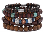 Set de 5 Bracelets Arbre de Vie Perles de Bois et Perles Colorées - Univers TIbet