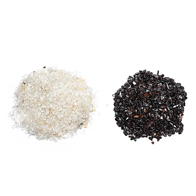 Conjunto de carga/descarga de 100gr de cristal de roca 150gr de hematita - Mundo Tibet