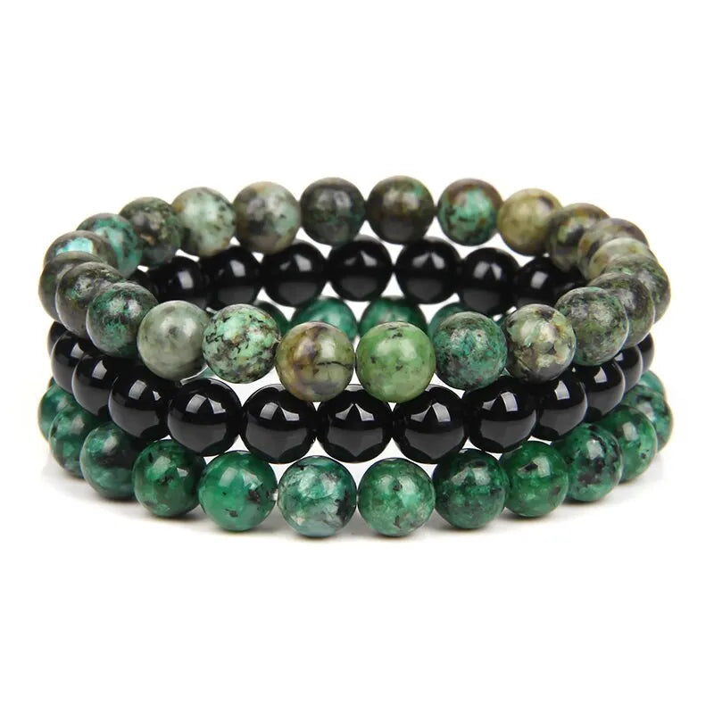 Tibetan Bracelets - African Turquoise - Onyx - Green Jade - Tibetan Universe