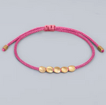 bacelet tibetain de la chance 4 perles de cuivre rose - univers tibet