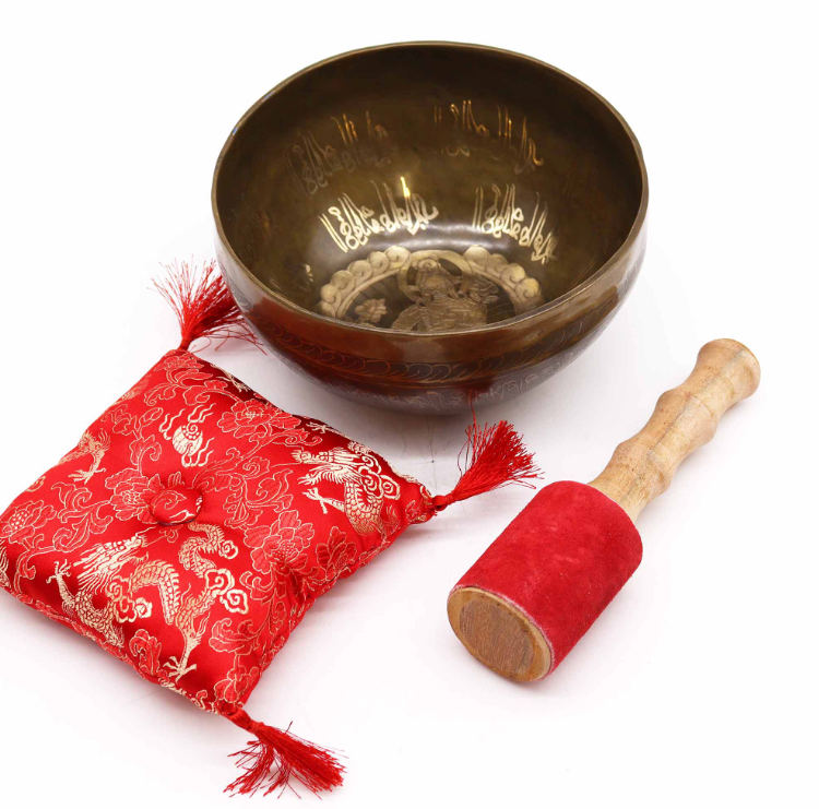 Campana tibetana de oración, buda dorado - Mundo Tibet