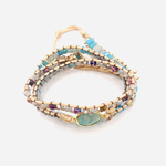 Jasper and Crystal Wrap Bracelet