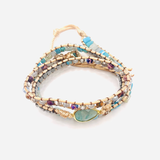 Jasper and Crystal Wrap Bracelet