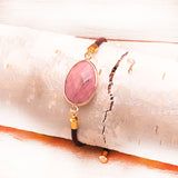 Armband-Kordel-verstellbar-Rhodonite - Tibetwelt