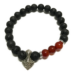 bracelet cornaline tete de hache - univers tibet