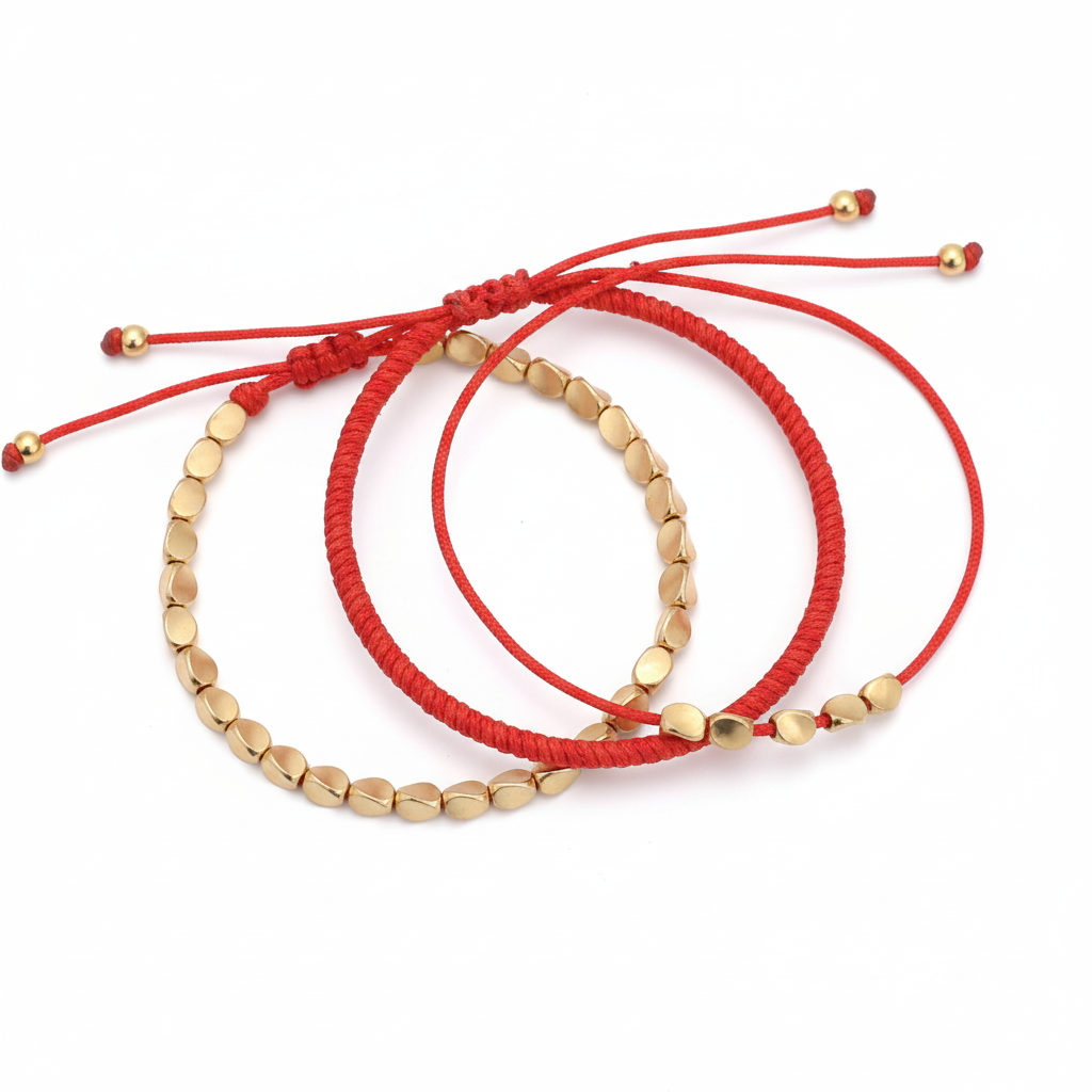 bracelet tibétain de la chance set de 3 rouge - univers tibet