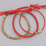 bracelet tibétain de la chance set de 3 rouge - univers tibet
