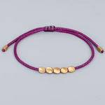 bracelet tibetain de la chance 4 perles de cuivre prune - univers tibet
