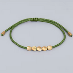 bracelet tibetain de la chance 4 perles de cuivre vert - univers tibet
