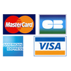 Les principales cartes de crédit : Visa, MasterCard, CB et American Express.
