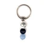 porte-cles-pierres-precieuses-howlite-sodalite-aigue-marine- Univers Tibet
