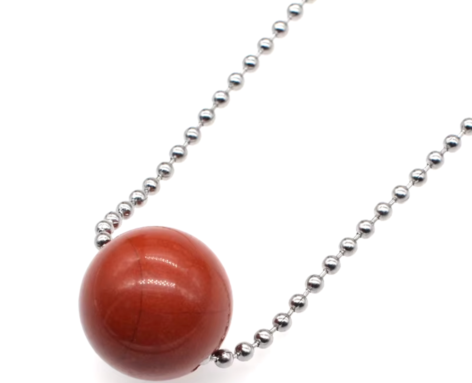 Colgante esfera de jaspe rojo - Mundo Tibet