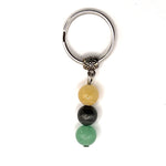 porte-cles-pierres-precieuses-citrine-pyrite-aventurine- Univers Tibet