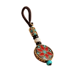 porte-cles-tibetain-mandala-fleur-en-laiton - univers tibet