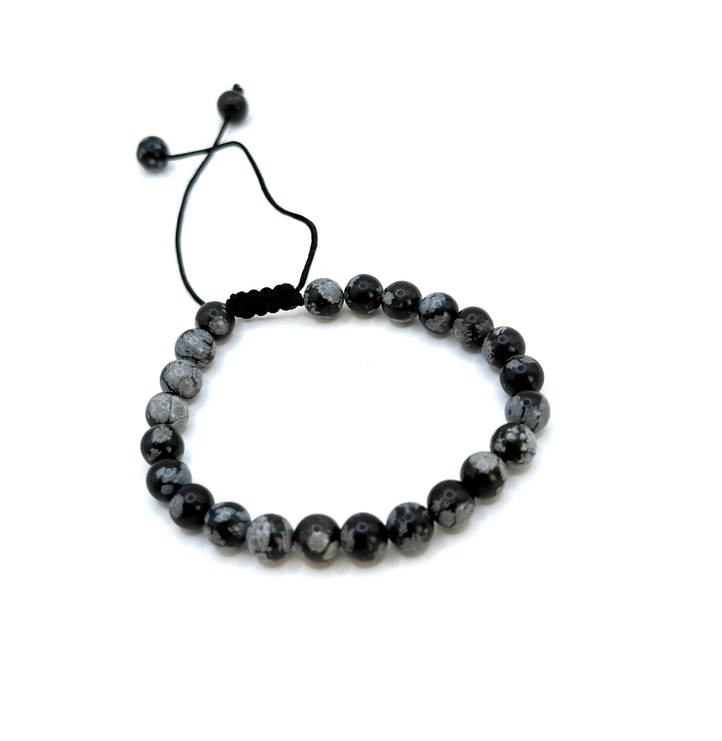 racelet Équilibre & Protection - Adjustable in Obsidian Neige - Tibet Universe
